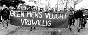 Demonstratie richting vreemdelingenbajes