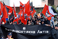 Spandoek van de NSA, gezien augustus 2008 in Alphen aan de Rijn